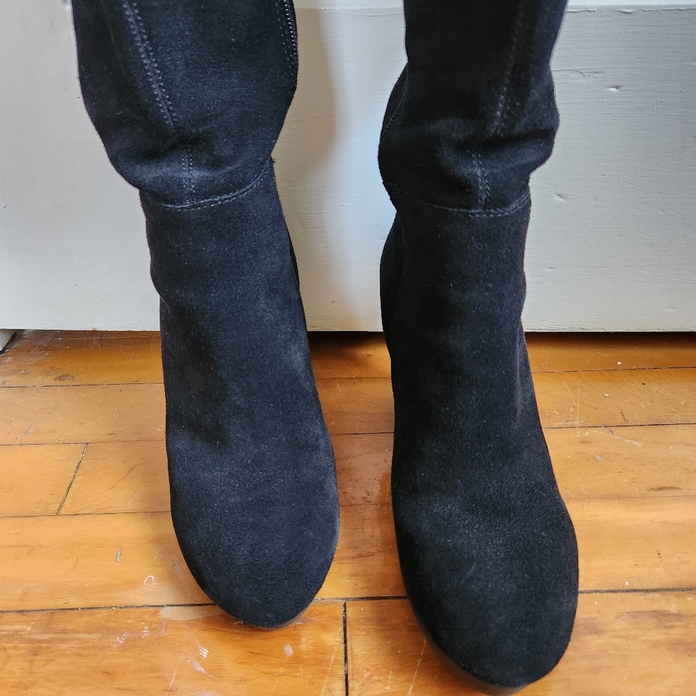 Nine West Nwaloysa Black suede boots Size - Picture 3 of 9
